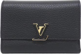 Louis Vuitton Black Hot Pink Leather Wallet (Tri-Fold) (Pre-Owned)
