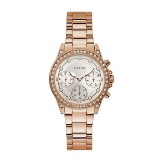 Guess Gemini Rosegold Zirkonia Analoog Horloge - Dames - Horloges - Veelkleurig - ONE Size - Accessoires