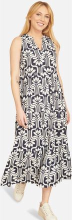 Yumi Retro Print Relaxed Midi Dress in Navy at Nordstrom, Size 10