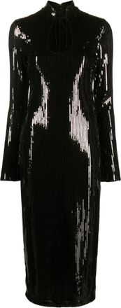De La Vali Lazarus sequined midi dress - women - Polyester/Polyester - 8 - Black