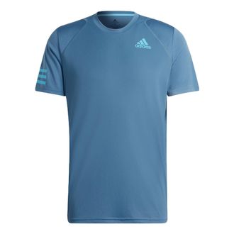 adidas Mens adidas Casual Breathable Solid Color Tennis Sports Short Sleeve Blue T-Shirt HB8033