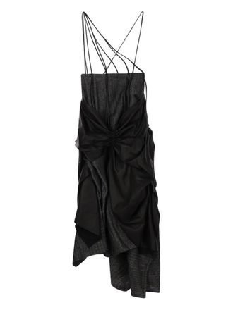 Yohji Yamamoto ruched midi skirt - Black