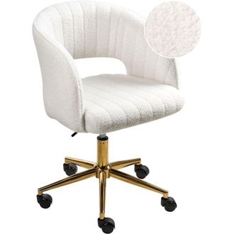 Beliani Desk Chair KATONAH Boucle Off-White