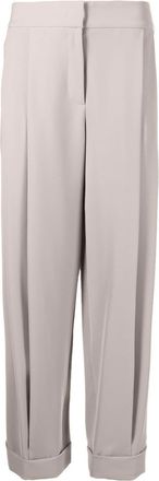 Emporio Armani pleated straight trousers - women - Polyester - 40 - Neutrals