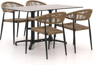 Manifesto Furniture Manifesto Belpasso/Canzo 140cm dining tuinset 5-delig stapelbaar inklapbaar