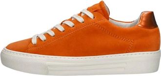 Gabor Veterschoenen Laag - Dames - Sneakers - Oranje - 37 EU - Schoenen