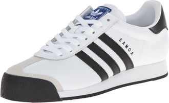 adidas Originals Samoa Retro Sneaker Running Shoe, White/Black, Mens 8, Womens 9 Medium
