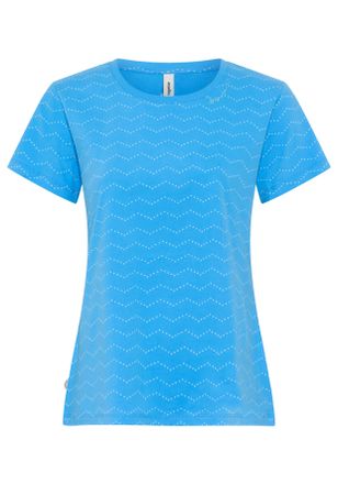 Ragwear Kurzarmshirt RAGWEAR MINTTA ZIG ZAG O, Damen, Gr. XXL, blau, Jersey, Obermaterial: 100% Baumwolle, bedruckt, normal, Rundhals, Shirts Kurzarmshirt, mi