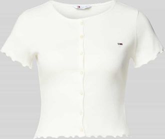 Tommy Jeans Slim Fit T-Shirt aus Baumwoll-Mix in Weiss, Gr&ouml;&szlig;e XL