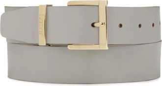 Kazar Grijze leren riem met gouden gesp - Dames - Riemen - Grijs - 100 CM - Leer - Accessoires