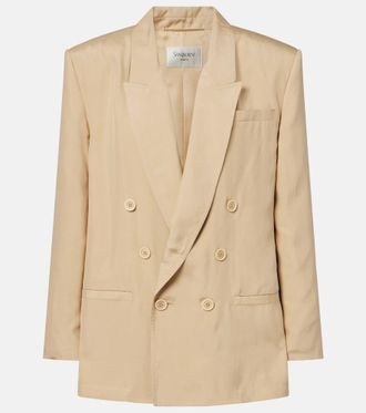 Saint Laurent Double-breasted oversized silk blazer
