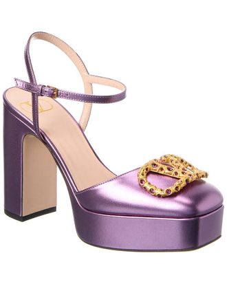 Valentino Vlogo Leather Platform Pump