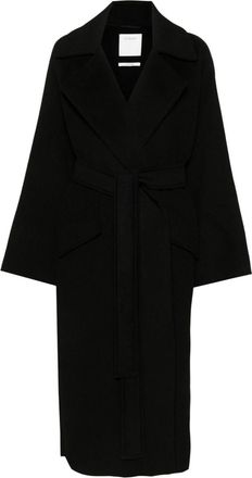 Sportmax belted felted maxi coat - women - Cashmere/Virgin Wool - 38 - Black