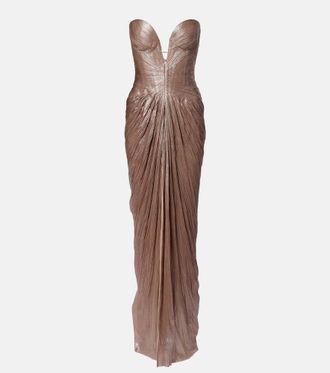 Maria Lucia Hohan Alessandra draped lame gown
