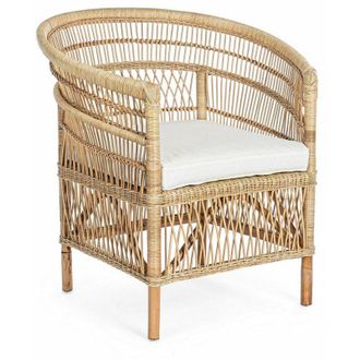 BIZZOTTO Bizzotto - Poltrona Josefina per interno, in Rattan naturale con cuscino h 86 cm