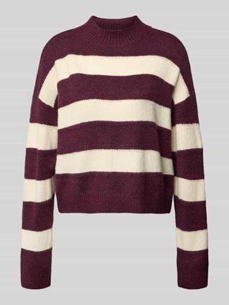 Vero Moda Regular Fit Pullover mit Allover-Muster Modell NEZ in Dunkelrot, Gr&ouml;&szlig;e L