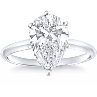 Pompeii3 Certified 1.50Ct Pear Shape Diamond Solitaire Engagement Ring 14k Gold Lab Grown