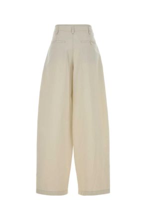 Christophe Lemaire Womens Ivory Cotton Wide-Leg Pant Ricepowder Exterior: Pantaloni