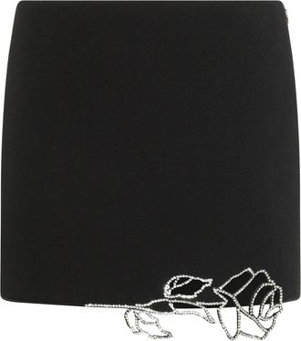 Blumarine Crystal-rose Mini Skirt