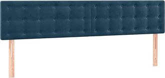 vidaXL Cabeceros 2 Unidades De Terciopelo Azul Oscuro 90x5x78/88 Cm Vidaxl