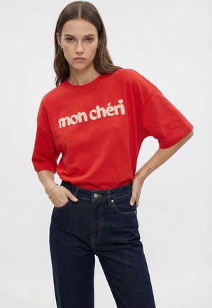 Saint Tropez Sweatshirt SAINT TROPEZ PannaSZ SS Sweatshirt, Damen, Gr. XXL, fiery rot, Sweatware, Obermaterial: 100% Baumwolle, unifarben mit Farbeinsatz, normal, 