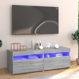 Berkfield Home TV Cabinet with LED Lights Grey Sonoma 120x35x40 cm | Size: 120 x 35 x 40 cm
