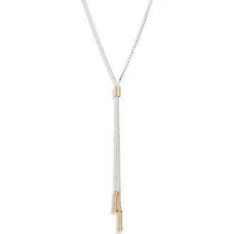 Nordstrom Bar Accent Bolo Y-Necklace in Silver- Gold at Nordstrom