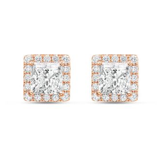Diana M. Jewels 14KT ROSE GOLD LAB GROWN FASHION EARRINGS WEIGHING 3.00 CTS TW