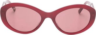 Balenciaga Occhiali da sole ovali BB0446S - Rosso