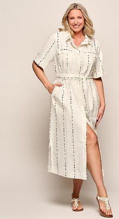 Mart Visser Logan Print Jurk Offwhite / Zwart Maxi