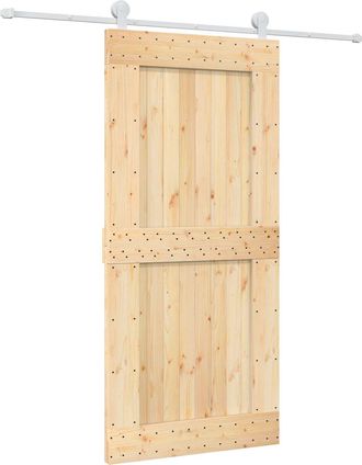 vidaXL Puerta Corredera Natural Y Blanco 95 X 210 Cm Vidaxl