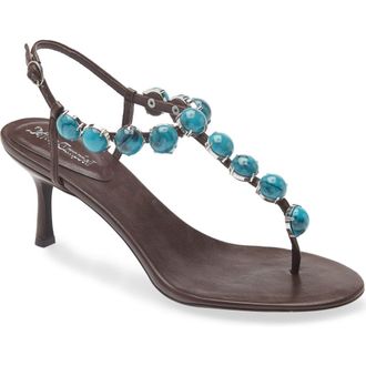 Jeffrey Campbell Embellished Sandal in Brown Turquoise at Nordstrom, Size 5.5