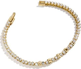 BaubleBar Amalie Custom Tennis Bracelet in Clear at Nordstrom, Size 6.75