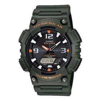Casio Waterproof Solar Powered Sports Mens Army Green Analog AQ-S810W-3A
