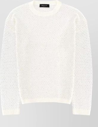 Fabiana Filippi crew neck textured knit sweater long sleeves