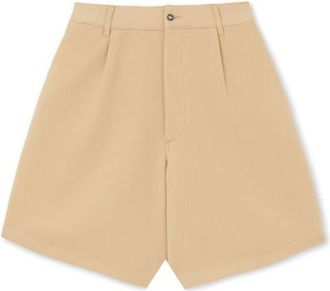 Fortela Jillian Cotton Bermuda with Pleats in Camel at Nordstrom, Size 40 Eu