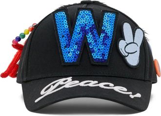 Walter Van Beirendonck Cappello con applicazione W - Nero