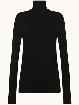 Wolford Black Aurora Biodegradable Fabric Fitted Turtleneck