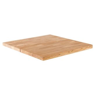 Oviala Mesa con bordes rectos (70 x 70 cm) en roble