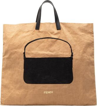 Fendi Pre-owned Fendi Hemp Silhouette Baguette Tote Ladies 8BH249