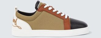 Christian Louboutin Fun Louis Junior leather and canvas sneakers