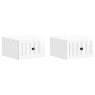 vidaXL Mesita De Noche De Pared 2 Pcs Brillante 33 X 34,5 X 20 Cm Vidaxl
