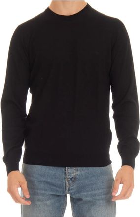 Barba Zwarte Crewneck Wollen Trui - Heren - Ronde hals truien - Zwart - M - Wol - Truien & Vesten