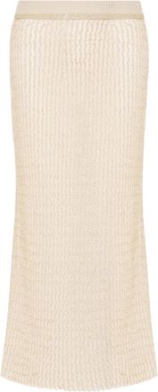 Maison Margiela Gonna midi in maglia a coste - Toni neutri