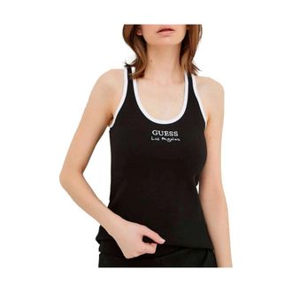 Guess Tops, Dames, Zwart, M, Los Angeles T-shirt voor vrouwen