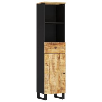 Berkfield Home Bathroom Cabinet 38x33x160 cm Solid Wood Mango in Brown | Size: 38 x 33 x 160 cm