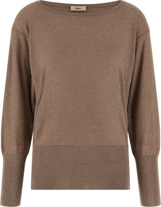 Herno Brown Viscose Womens Cardigan