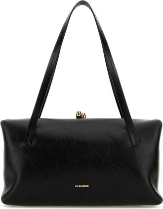 Jil Sander Black Leather Goji Pillow Handbag