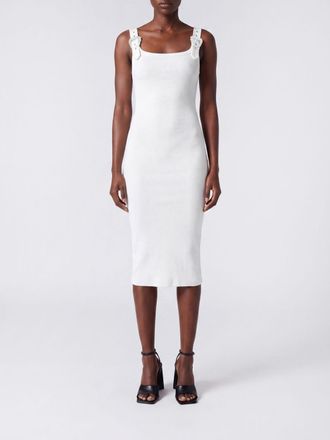 Versace Jeans Couture Cotton Jersey Midi Sheath Dress with Square Neckline