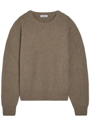 Jil Sander Ribbed-knit Wool Jumper - Brown Light - 52 (UK42 / XL)